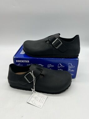 Birkenstock London Bs Men’s Size 9 Black Oiled Leather Casual Ajustable Shoes.